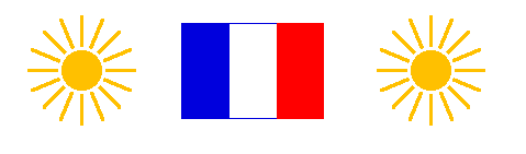 image of  french flag with two suns